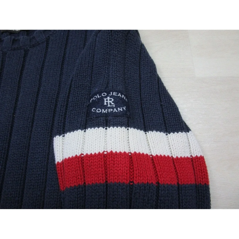 Vintage Y2K POLO Ralph Lauren Ribbed Cotton Sweater Men's (XL) Preppy 2000s